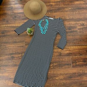 Black and white stripe dress